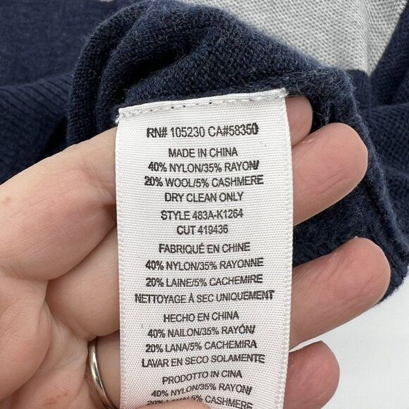 Joie womens sz xs Sweater Camilla Pullover Two Tone Blue Gray wool cashmere - Picture 3 of 4